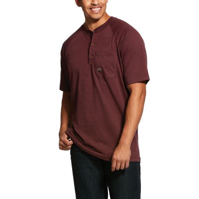 Ariat Rebar Cotton Strong Koyu Bordo Henley Erkek (11894-344)